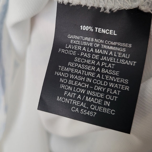 NWT Melissa Nepton Canada White & Tie-Dye Blue Tencel Dress - Picture 9 of 14